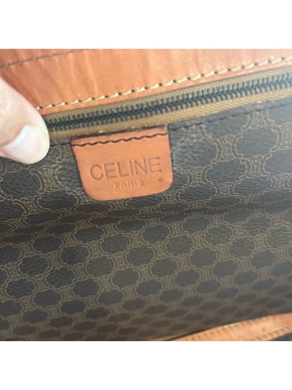 CELINE BROWN MACADAM DUFFLE BAG - Picture 14 of 16